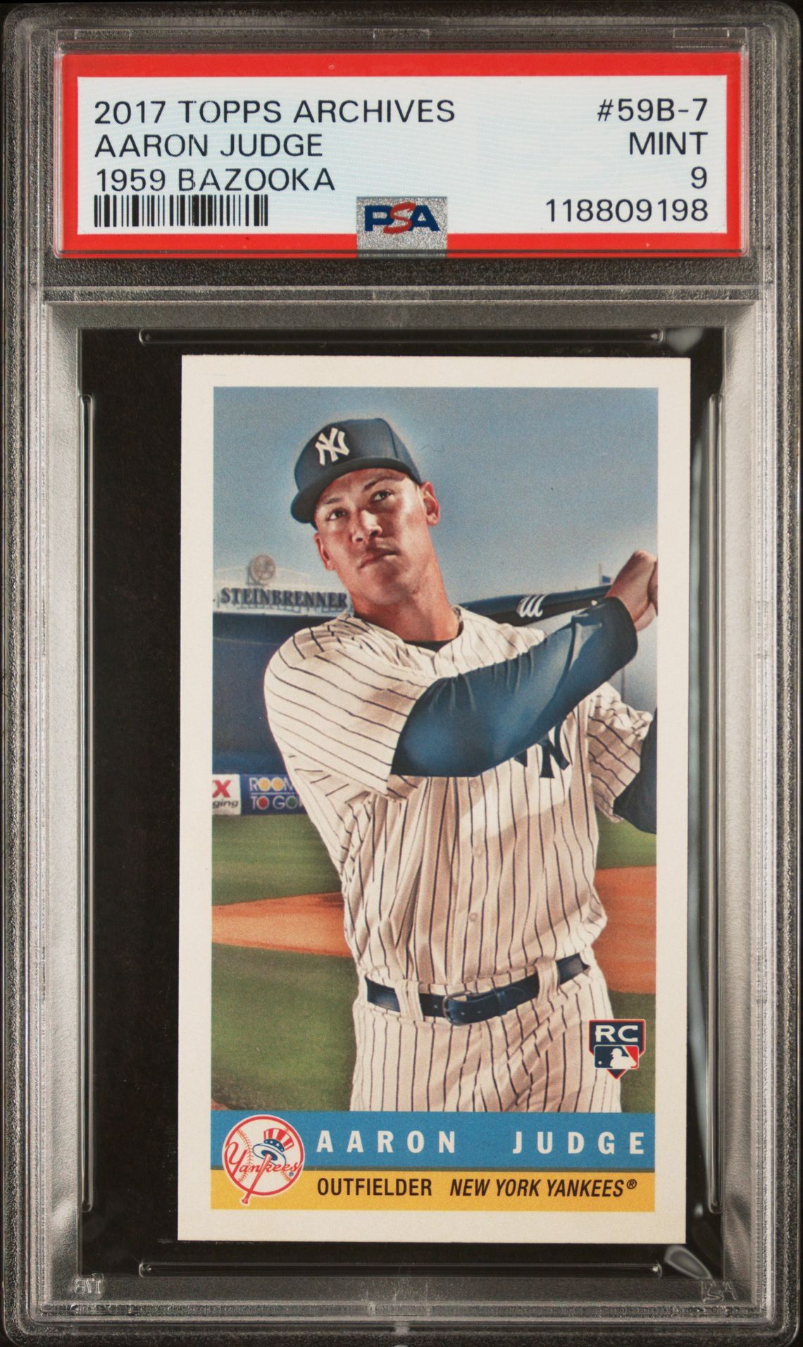 2017 Topps Archives 1959 Bazooka Aaron Judge #59B-7 (1959 Bazooka) Mint 9 front