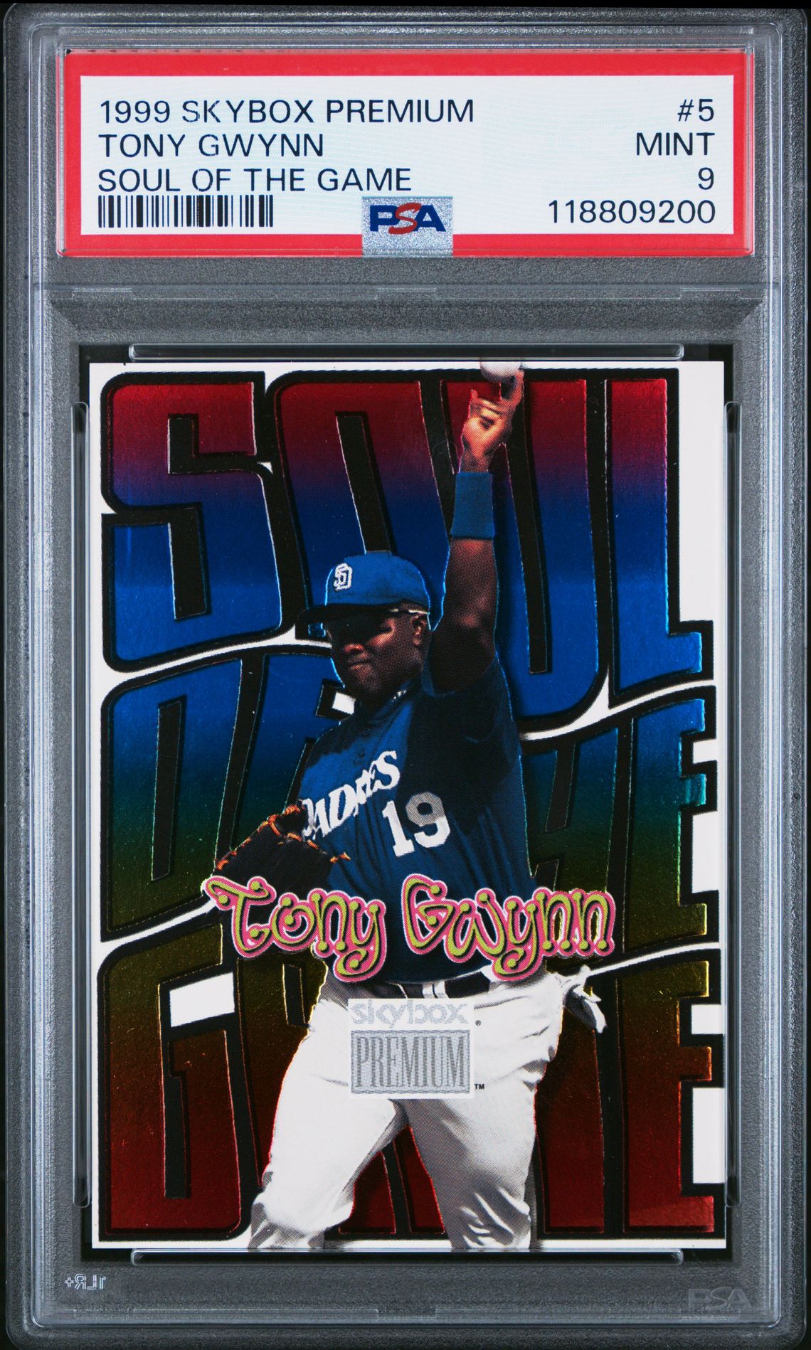 1999 Skybox Premium Soul Of The Game Tony Gwynn #5 (Soul Of The Game) Mint 9 front