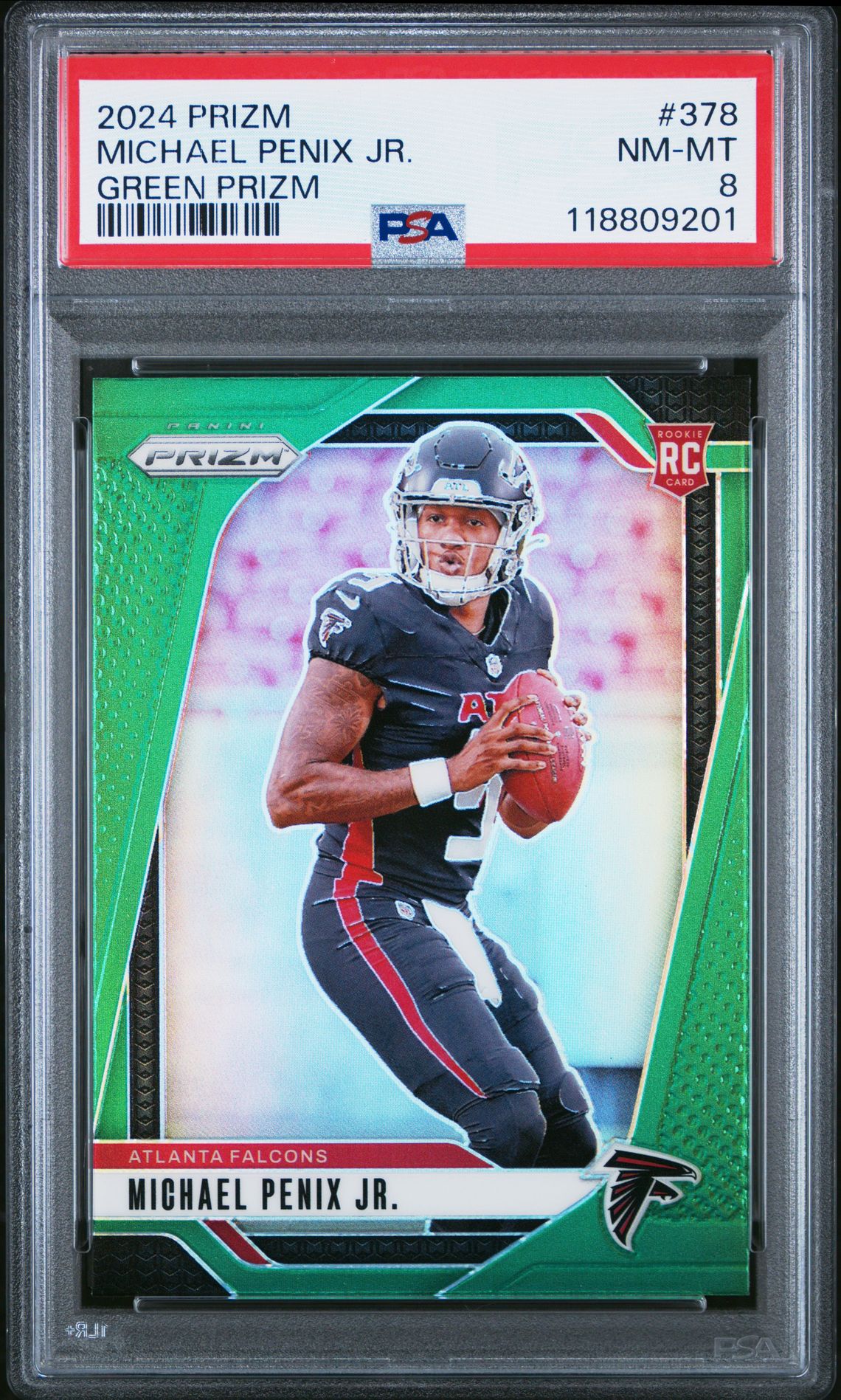 2024 Panini Prizm Michael Penix Jr. #378 (Green Prizm) Nm-Mt 8 front