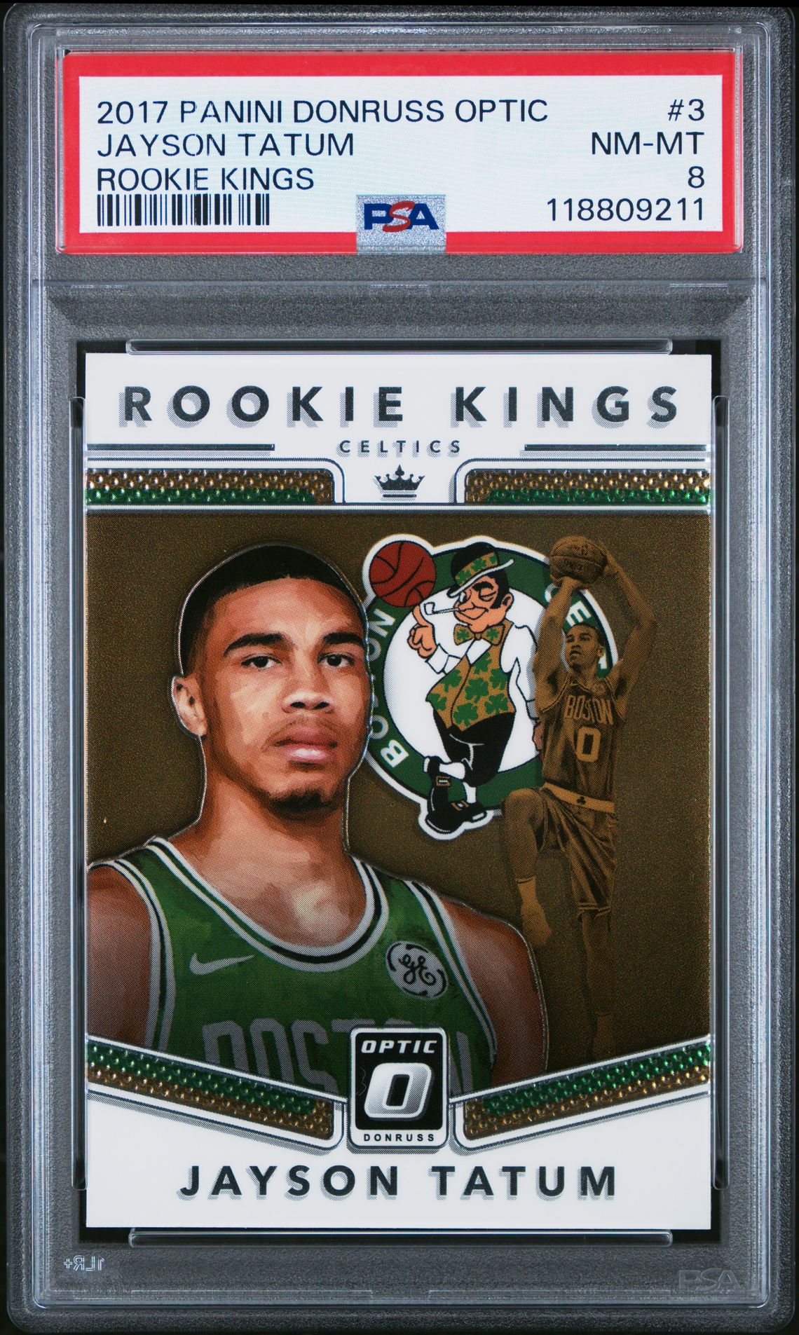 2017 Panini Donruss Optic Rookie Kings Jayson Tatum #3 (Rookie Kings) Nm-Mt 8 front