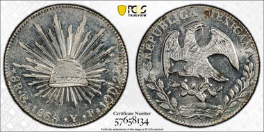1868-Go YF 8 R Go50 MS62