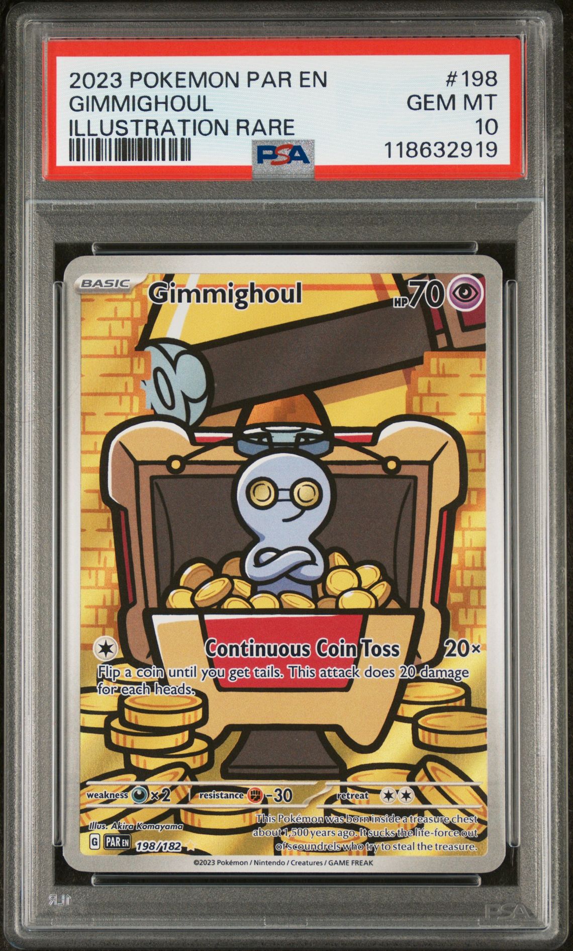 2023 Pokemon POKEMON PAR EN-PARADOX RIFT ILLUSTRATION RARE #198 Gimmighoul front