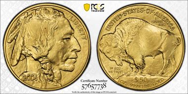2006 $50 American Buffalo .9999 Fine Gold MS70