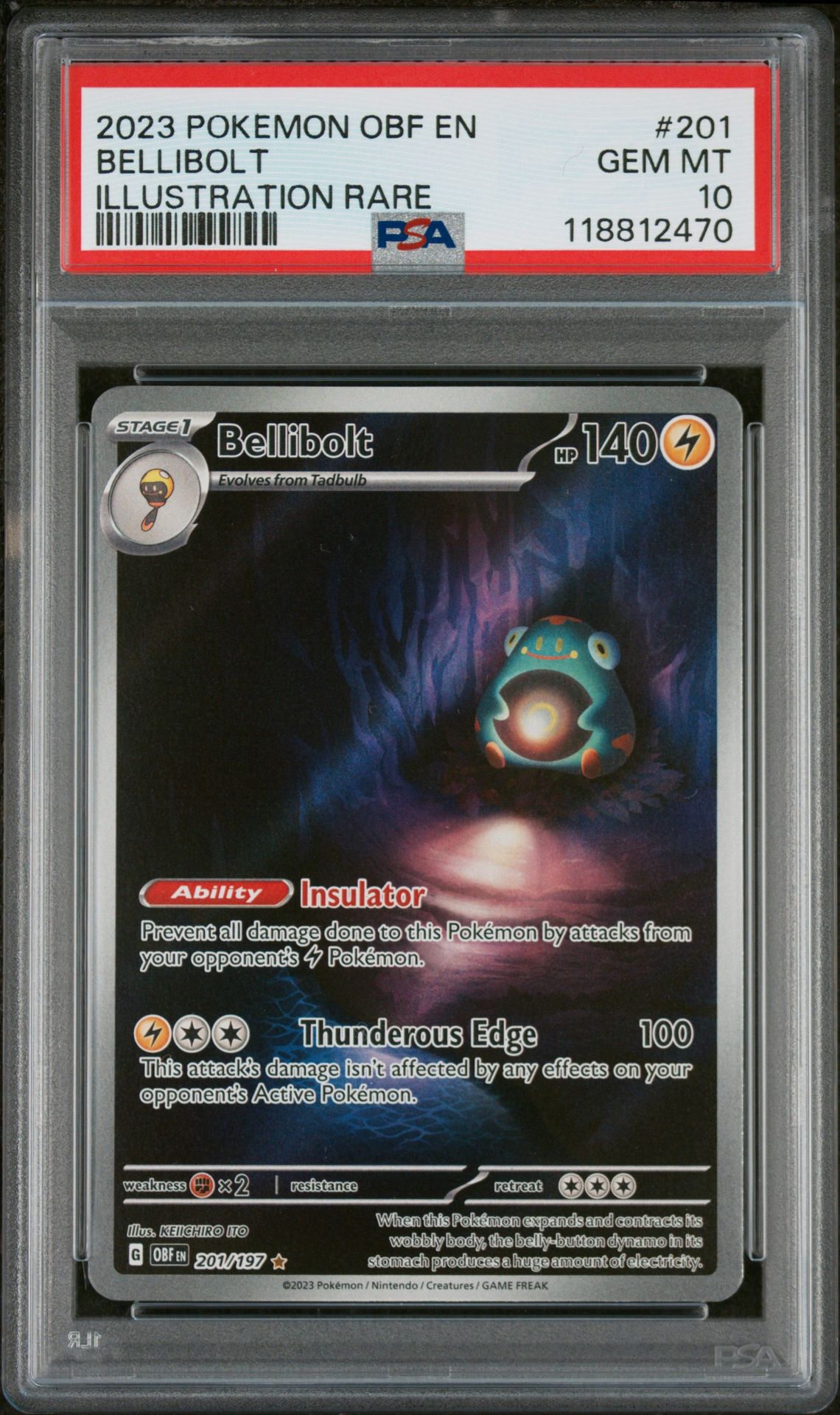 2023 Pokemon Obsidian Flames Illustration Rare #201 Bellibolt front