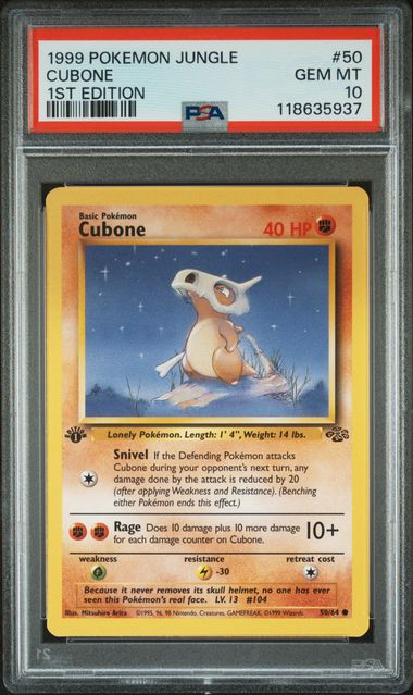 1999 Pokemon Jungle 1st Edition #50 Jungle Cubone 1st Edition front