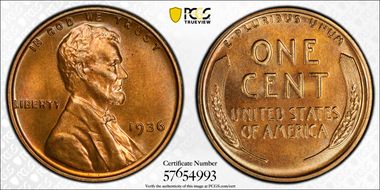 1936 1C Satin PR66RD