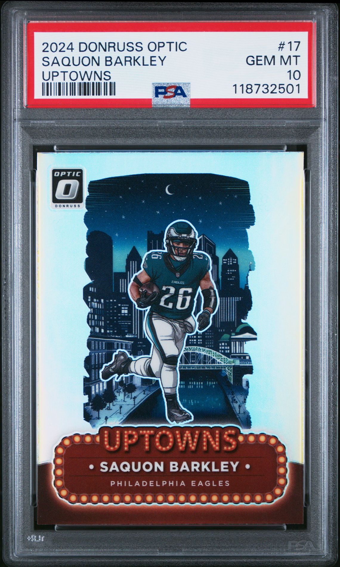 2024 Panini Donruss Optic Uptowns Saquon Barkley #17 Gem Mt 10 front
