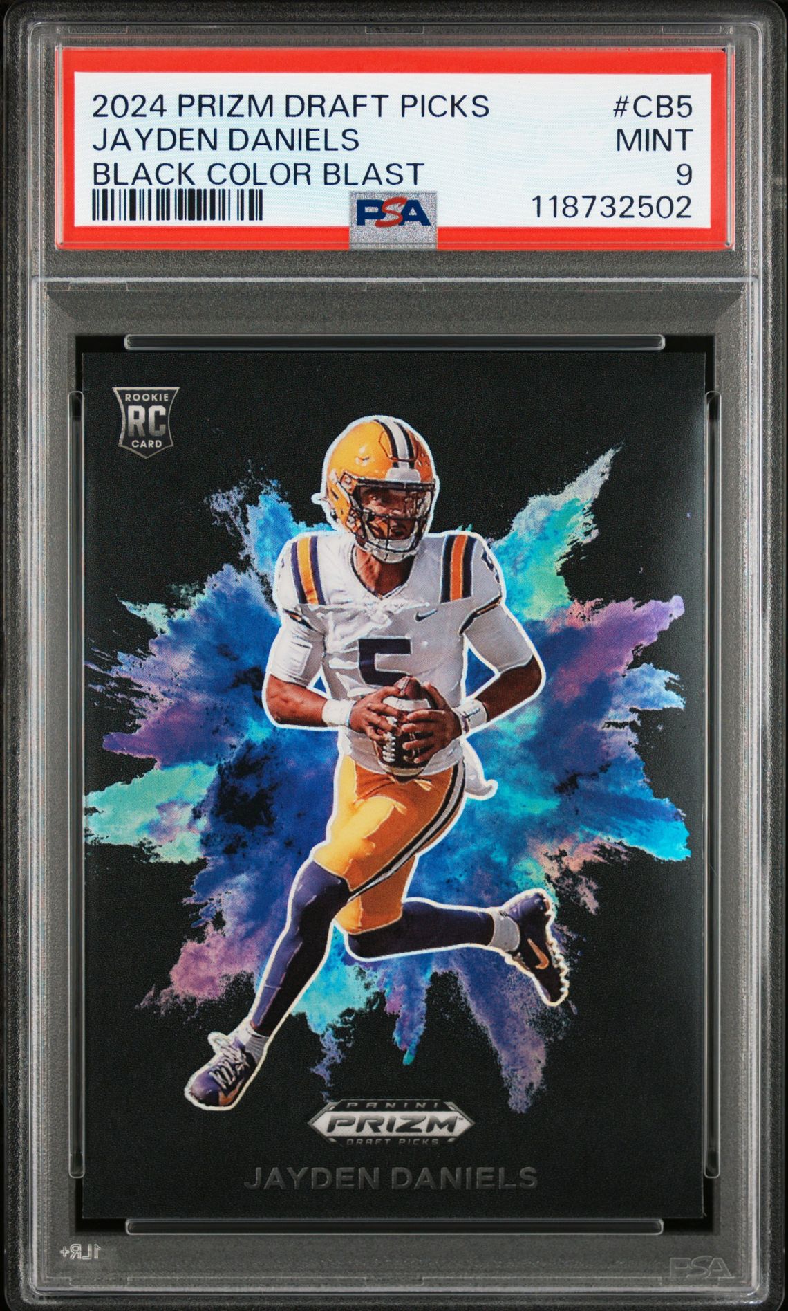 2024 Panini Prizm Draft Picks Black Color Blast Jayden Daniels #Cb5 Mint 9 front