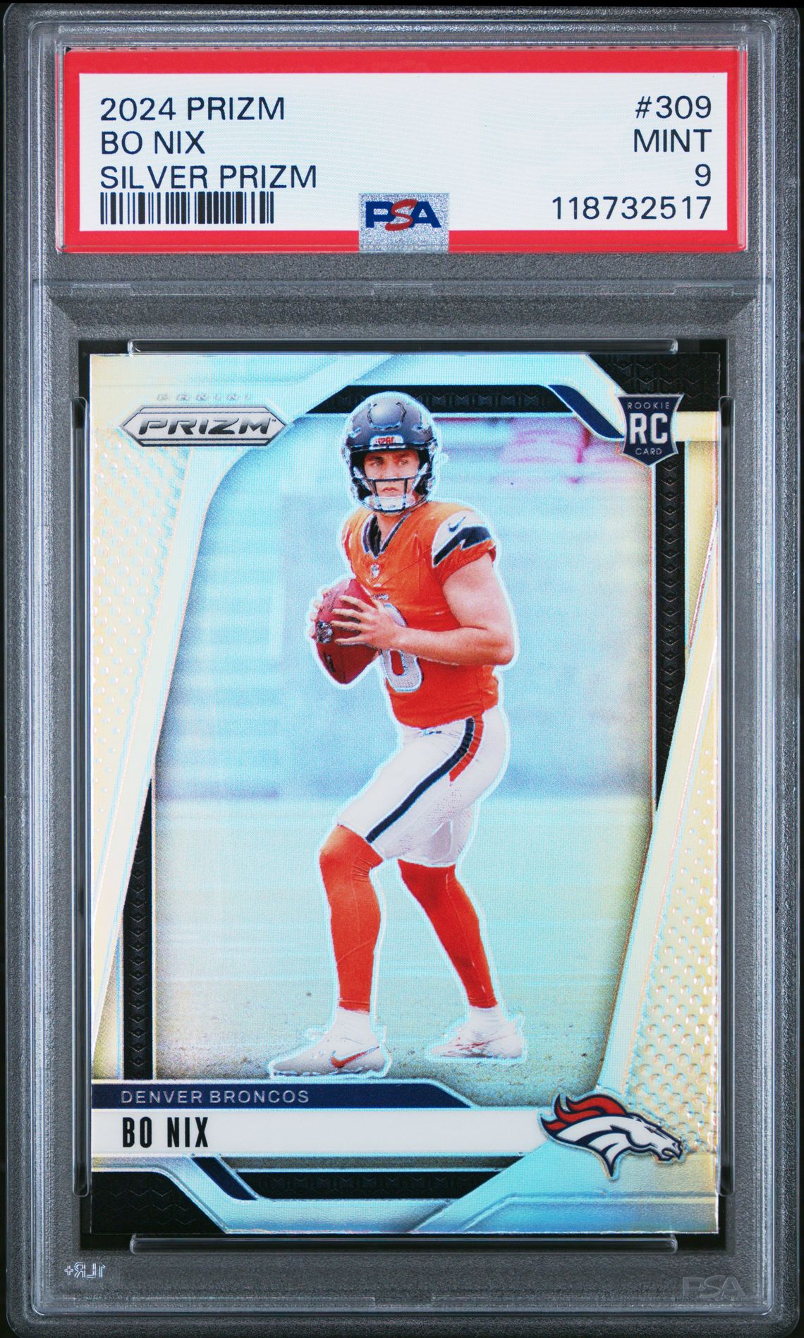 2024 Panini Prizm Bo Nix #309 (Silver Prizm) Mint 9 front