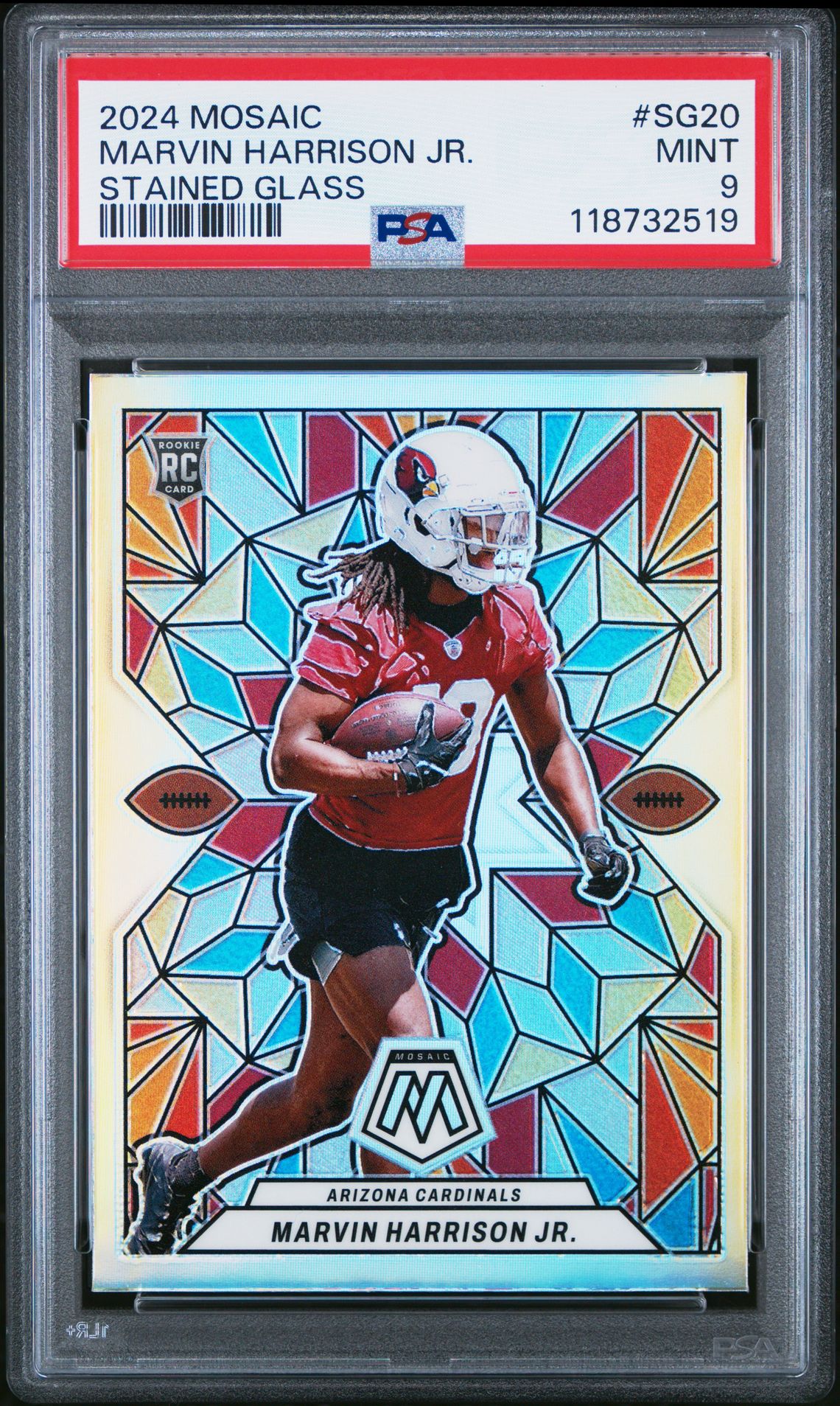 2024 Panini Mosaic Stained Glass Marvin Harrison Jr. #Sg20 Mint 9 front