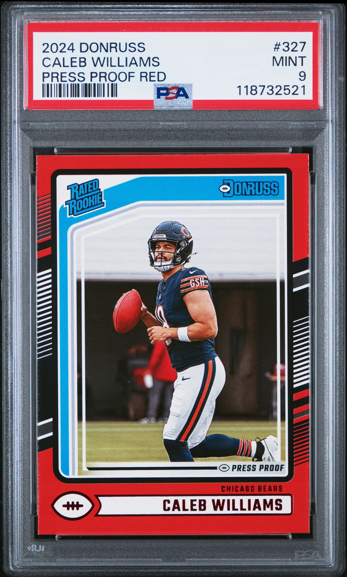 2024 Panini Donruss Caleb Williams #327 (Press Proof Red) Mint 9 front