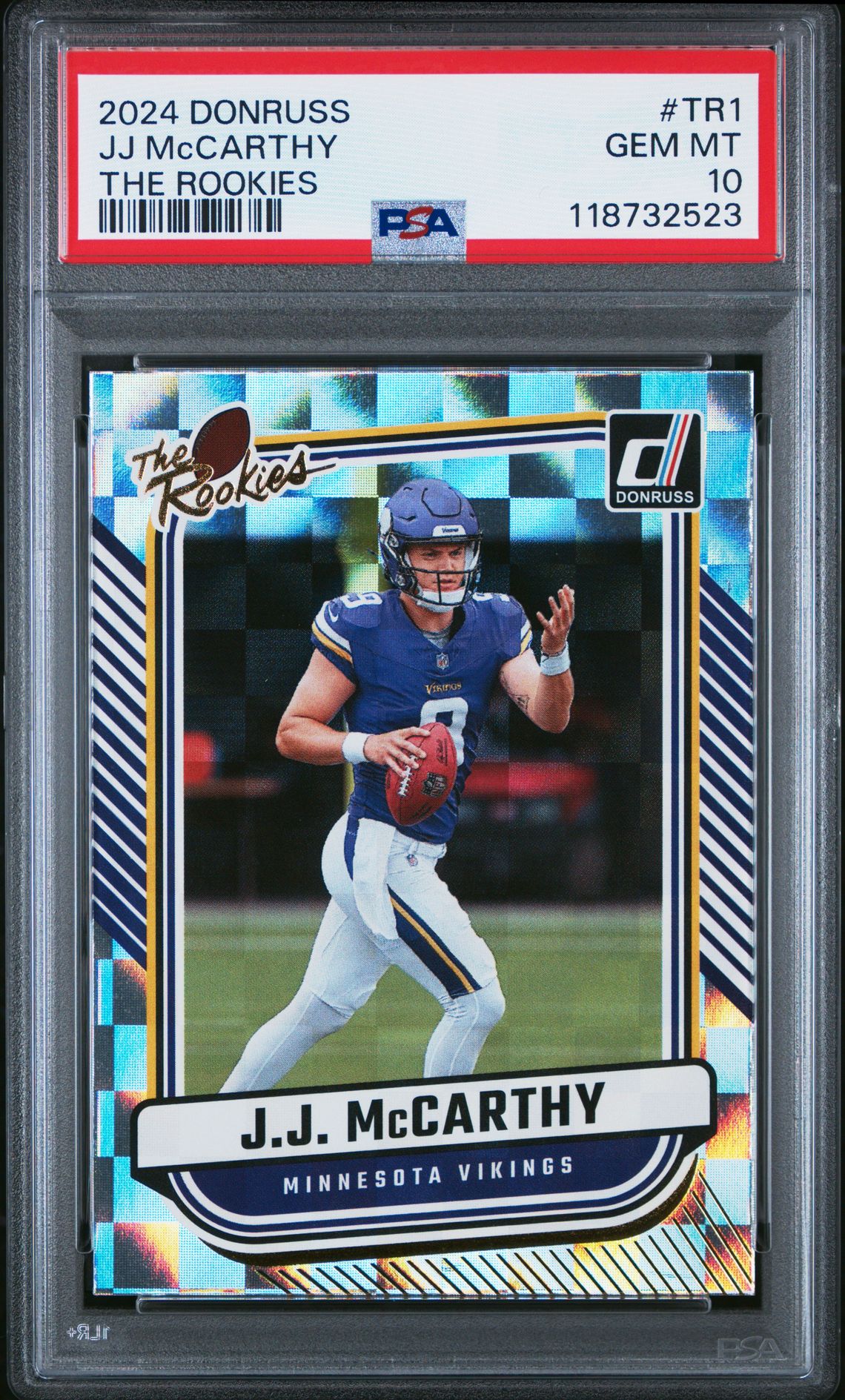 2024 Panini Donruss The Rookies Jj Mccarthy #Tr1 Gem Mt 10 front