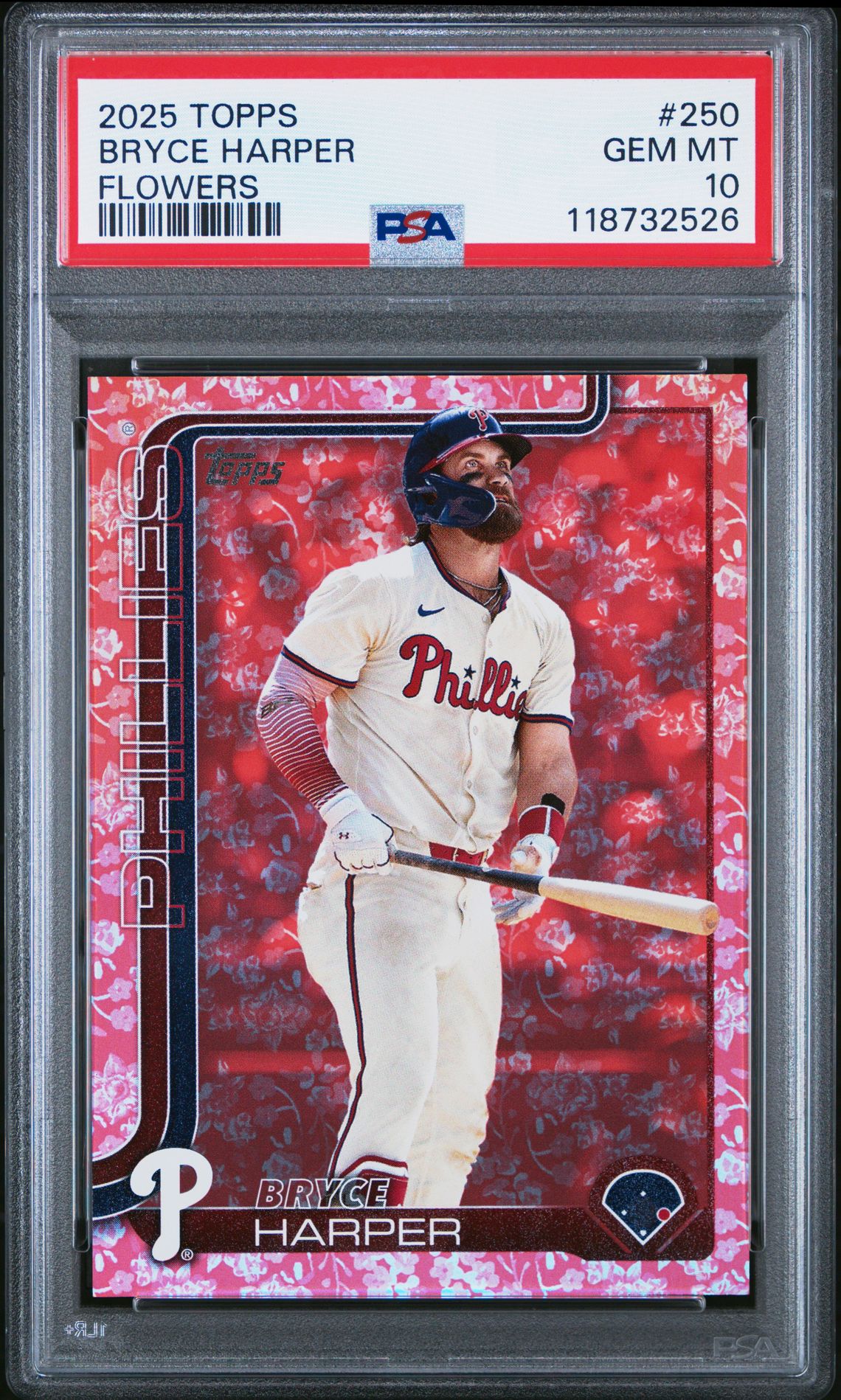 2025 Topps Bryce Harper #250 (Flowers) Gem Mt 10 front