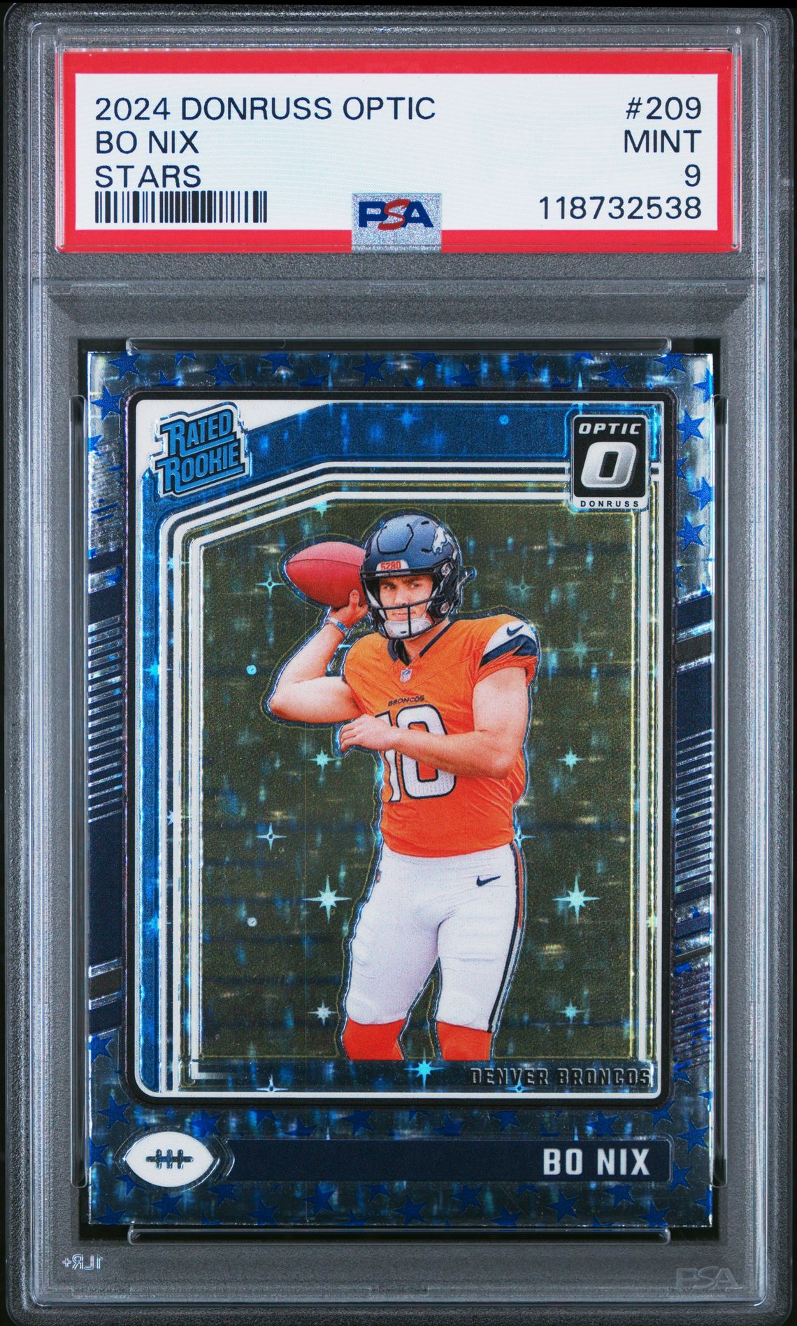 2024 Panini Donruss Optic Bo Nix #209 (Stars) Mint 9 front