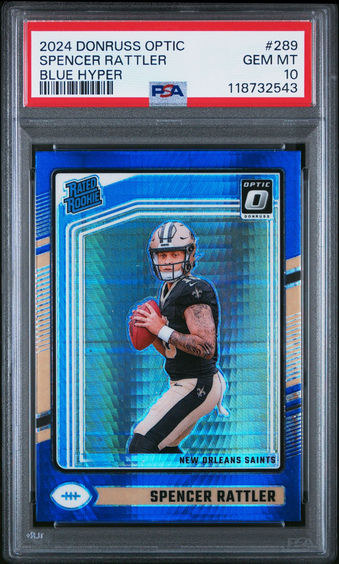 2024 Panini Donruss Optic Spencer Rattler #289 (Blue Hyper) Gem Mt 10 front