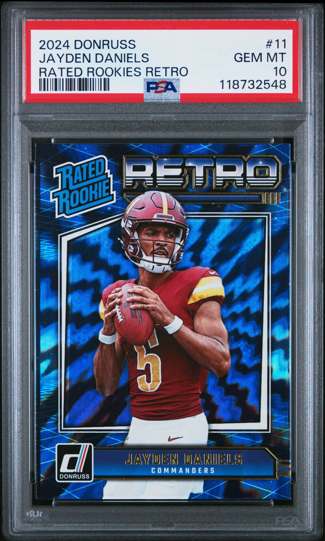 2024 Panini Donruss Rated Rookies Retro Jayden Daniels #11 Gem Mt 10 front