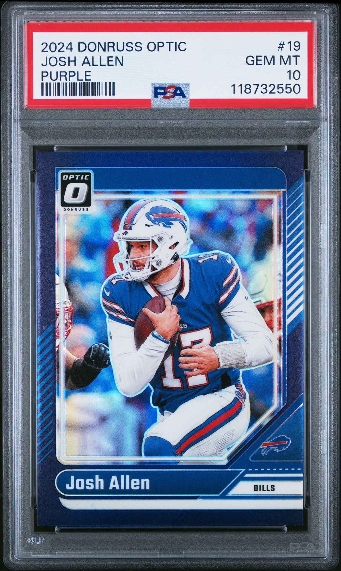 2024 Panini Donruss Optic Josh Allen #19 (Purple) Gem Mt 10 front
