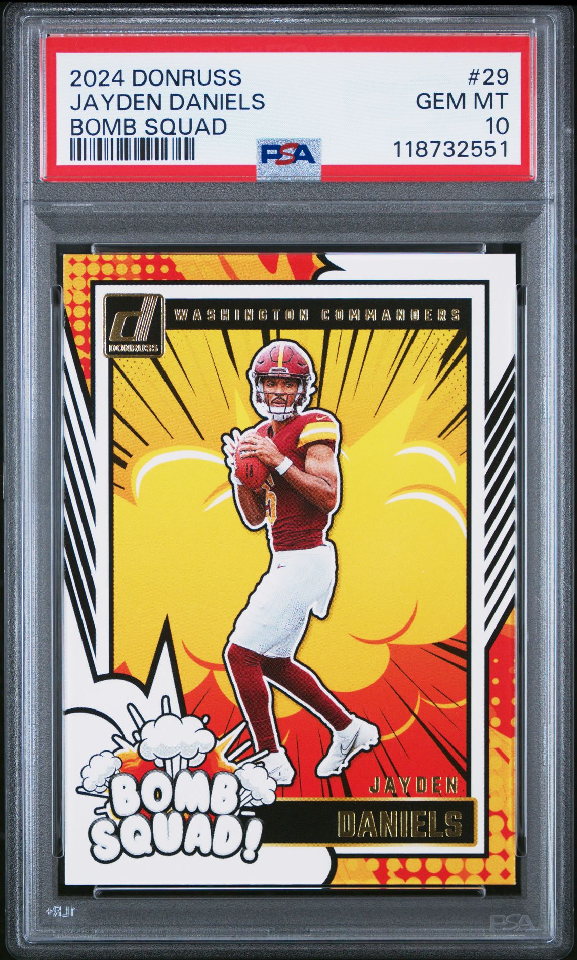 2024 Panini Donruss Bomb Squad Jayden Daniels #29 Gem Mt 10 front