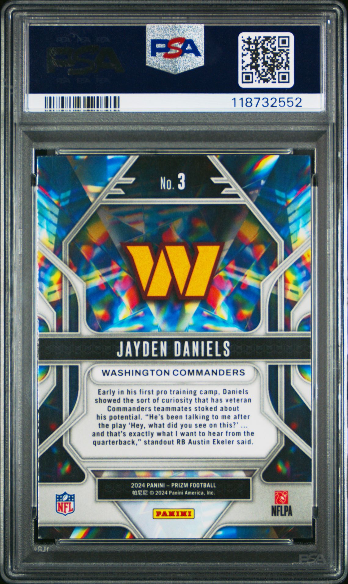 2024 Panini Prizm Prizmatic Jayden Daniels #3 Nm-Mt 8 back