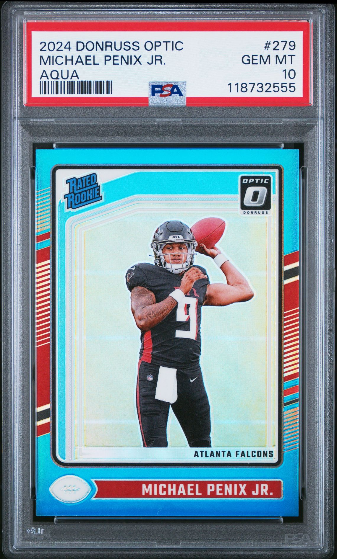 2024 Panini Donruss Optic Michael Penix Jr. #279 (Aqua) Gem Mt 10 front