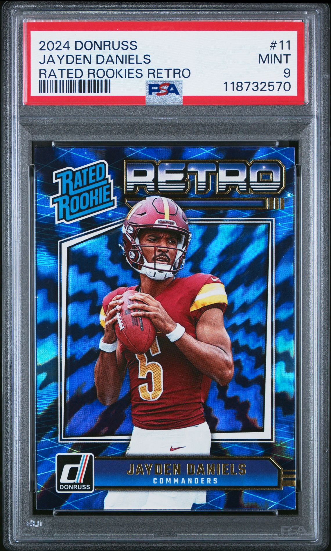 2024 Panini Donruss Rated Rookies Retro Jayden Daniels #11 Mint 9 front