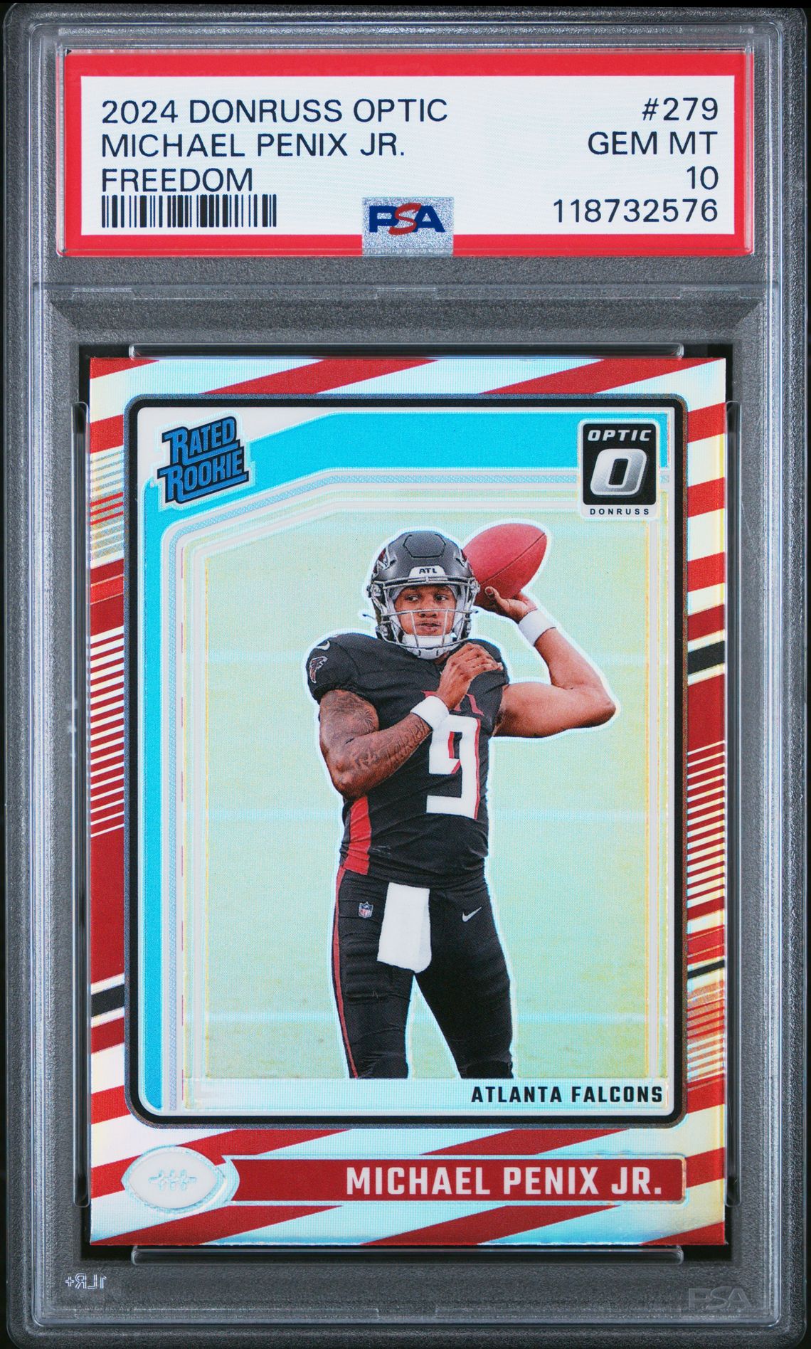 2024 Panini Donruss Optic Michael Penix Jr. #279 (Freedom) Gem Mt 10 front