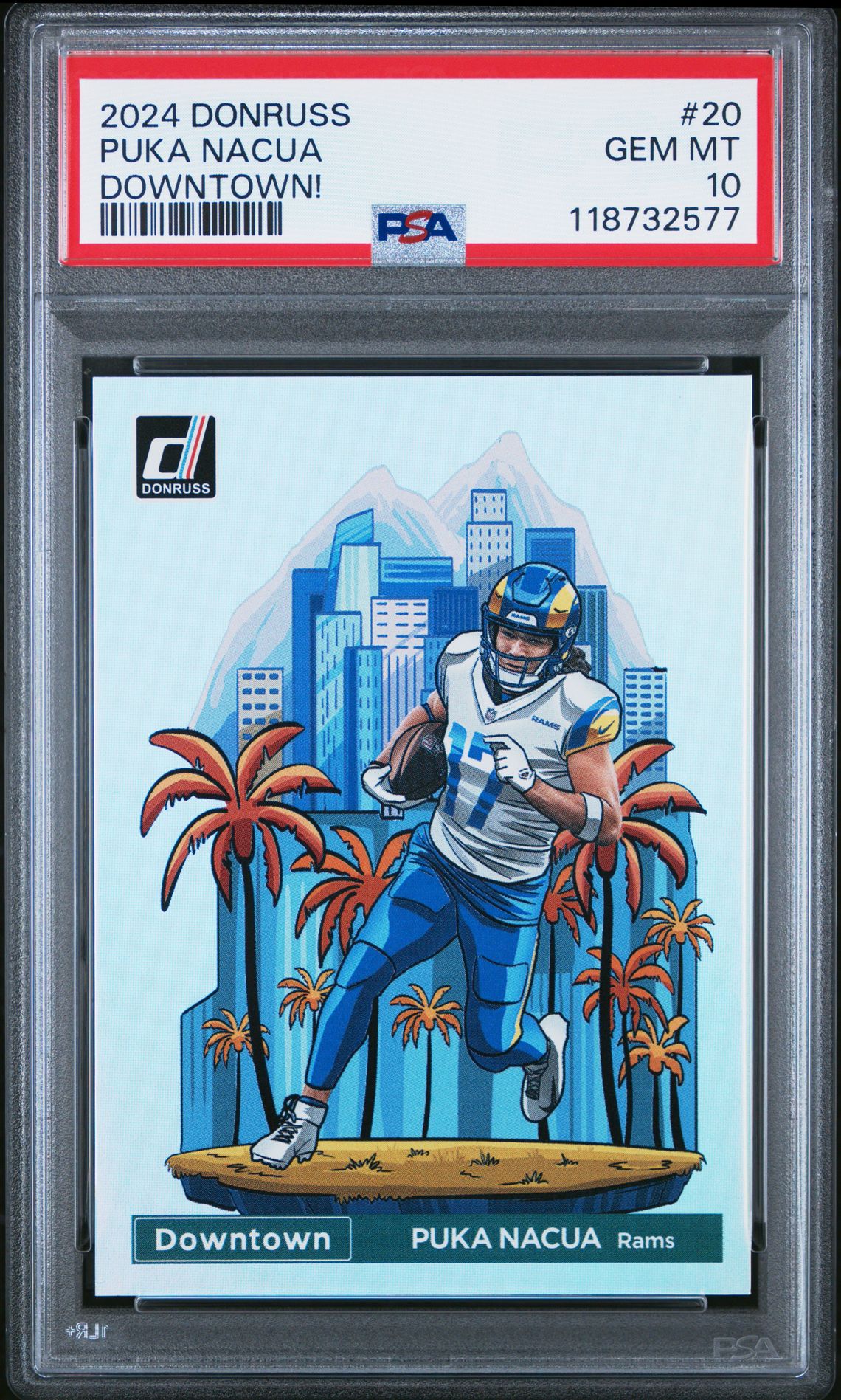 2024 Panini Donruss Downtown! Puka Nacua #20 Gem Mt 10 front