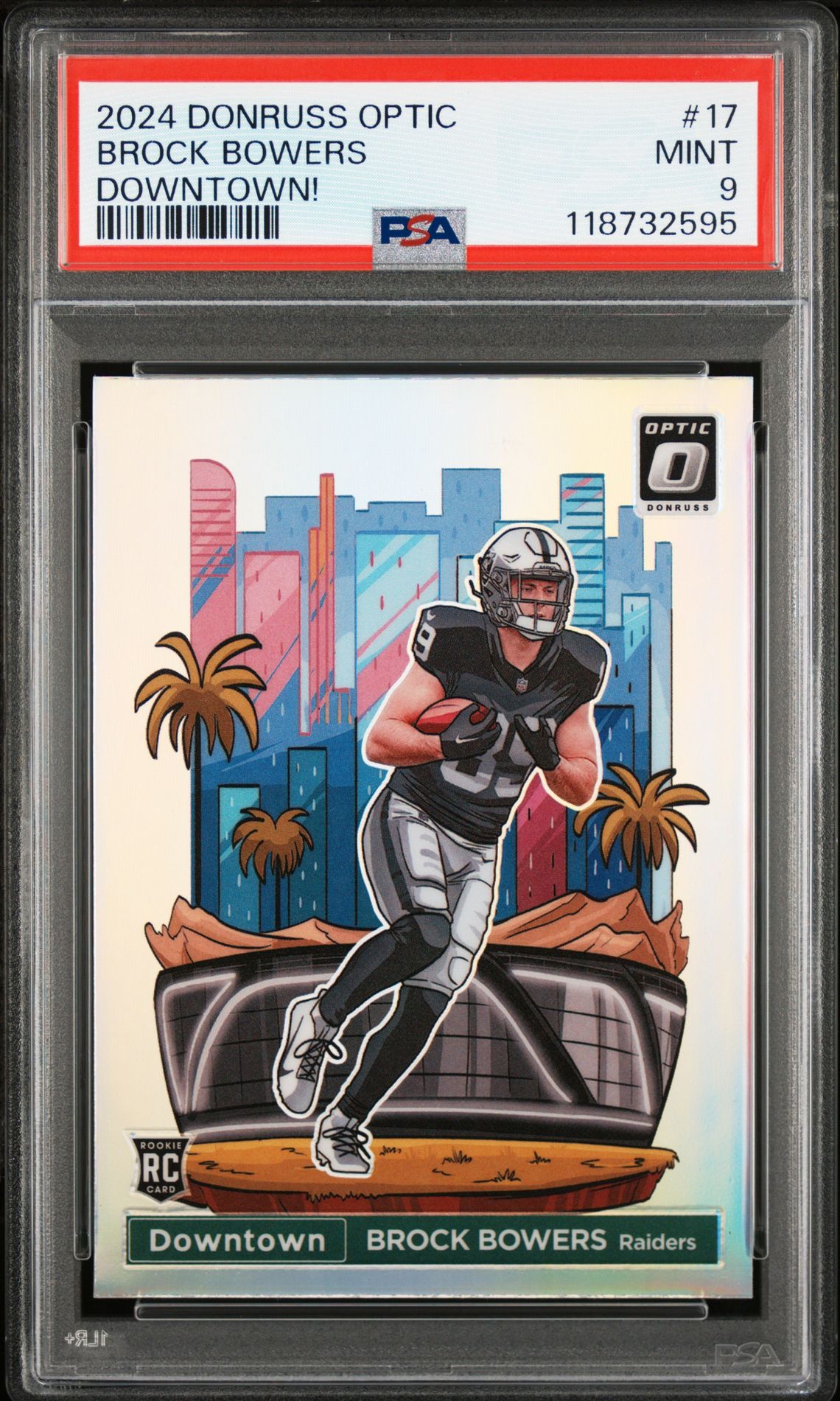 2024 Panini Donruss Optic Downtown! Brock Bowers #17 Mint 9 front