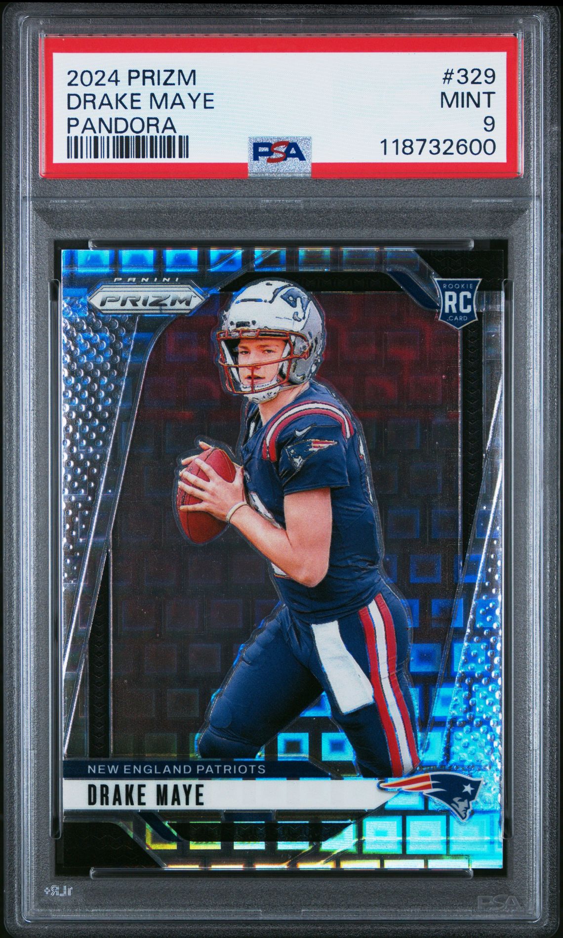 2024 Panini Prizm Drake Maye #329 (Pandora) Mint 9 front