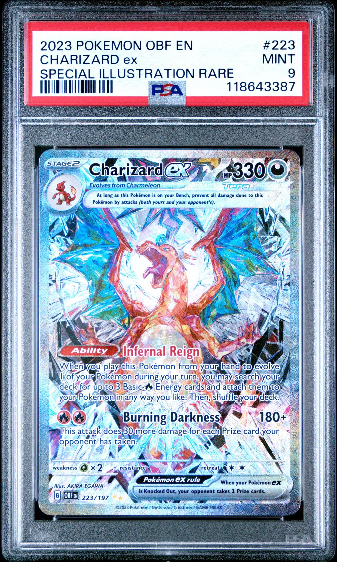 2023 Pokemon Obf En-Obsidian Flames Charizard Ex #223 (Special Illustration Rare) Mint 9 front