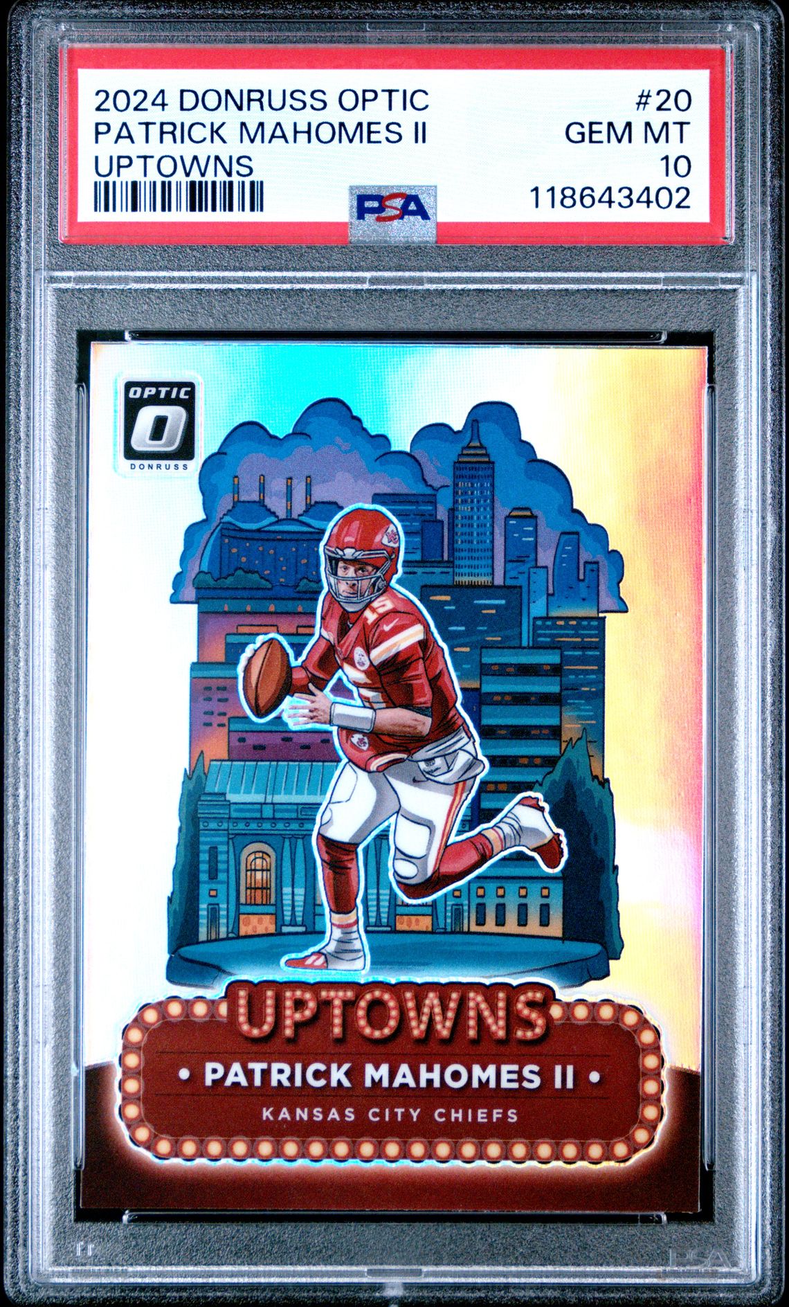 2024 Panini Donruss Optic Uptowns Patrick Mahomes Ii #20 Gem Mt 10 front