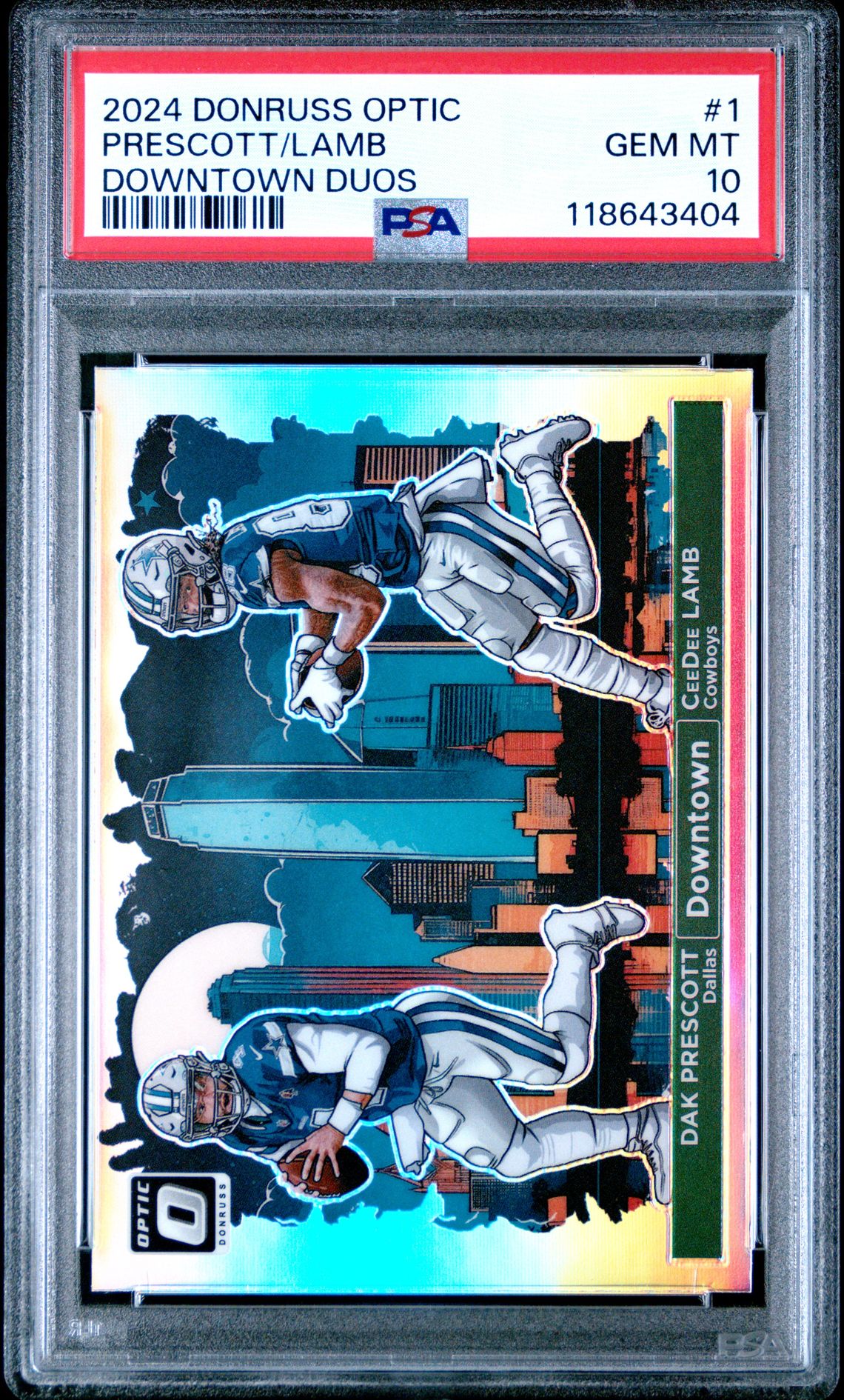 2024 Panini Donruss Optic Downtown Duos Prescott/Lamb #1 Gem Mt 10 front