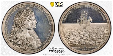 "1687" Medal Betts-67 Eimer-285b Ag 1971 Restrike SP63