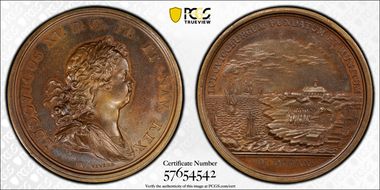 "1720" (1860-79) AE Medal Betts-143, Louisburg MS62