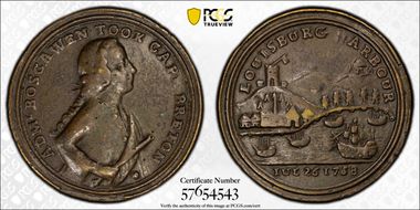 (1758) AE Medal Betts-406 Louisburg N1