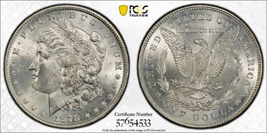 1878 7TF $1 Reverse of 1878 MS63