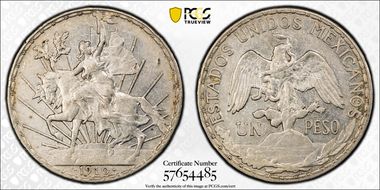 1910 Peso Caballito KM-453  Ag N1