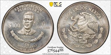 1988-Mo 100 P Oil Industry KM-533  Ag MS67