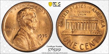 1970-S 1C Large Date MS64RD