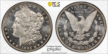 1885 $1 MS65PL