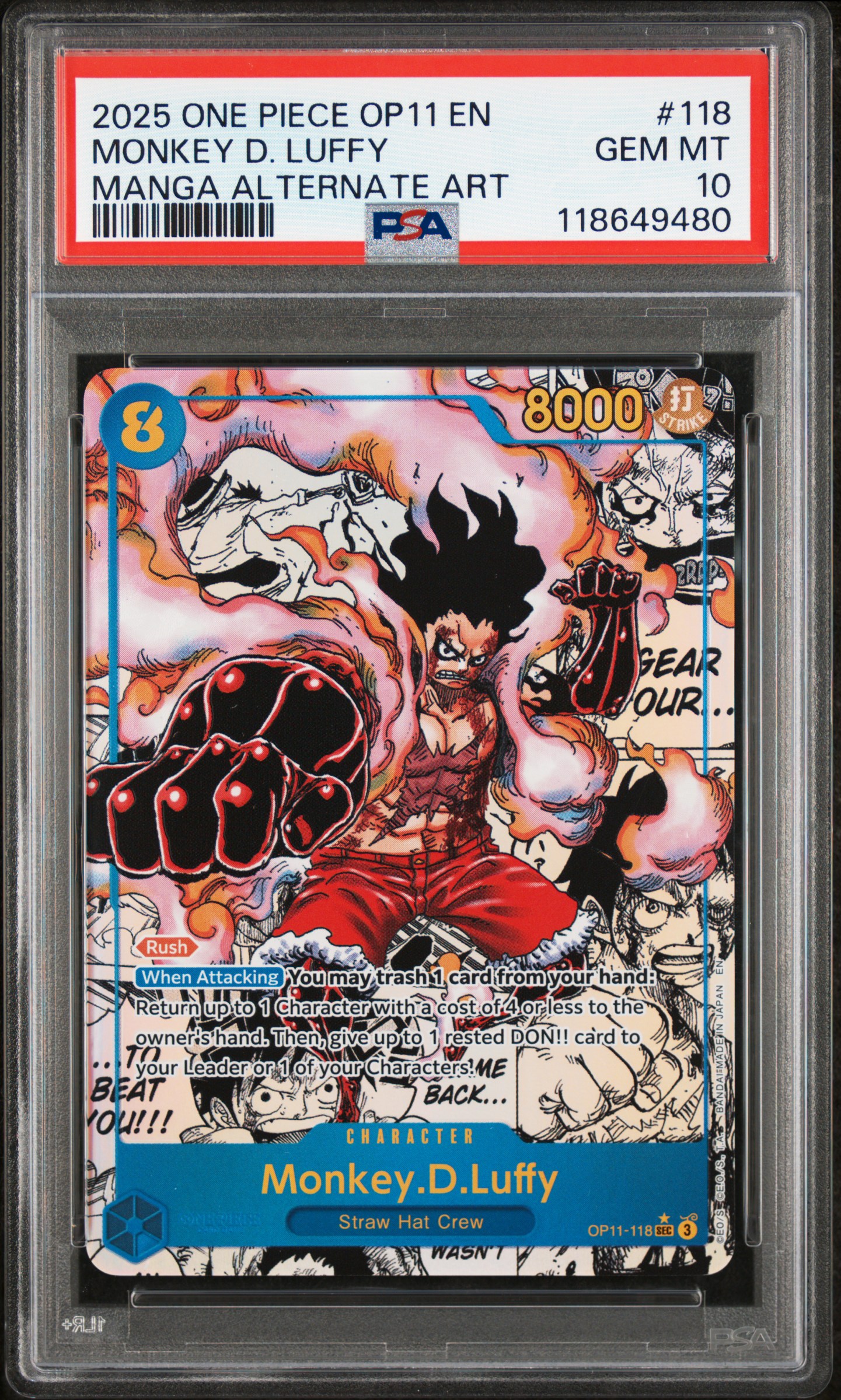 No Name Cards's 2025 One Piece Op11-A Fist Of Divine Speed Monkey