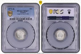 1872-K 50C Gad-419a F-189 MS67