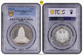 1913-E 3 Mk Leipzig J-140 PR66CAM