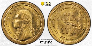 1903 G$1 LA Purchase, Jefferson MS64