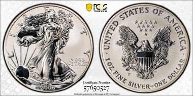 2006-P $1 Eagle-20th Anniversary Reverse Proof PR1