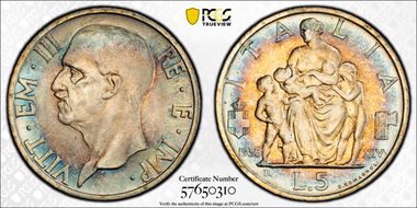 1936-R 5 L Anno XIV MS64