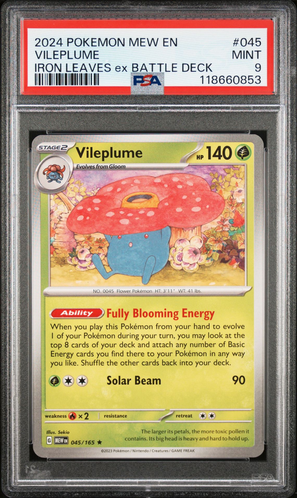 2024 Pokemon Mew En-151 Vileplume #045 (Iron Leaves Ex Battle Deck) Mint 9 front