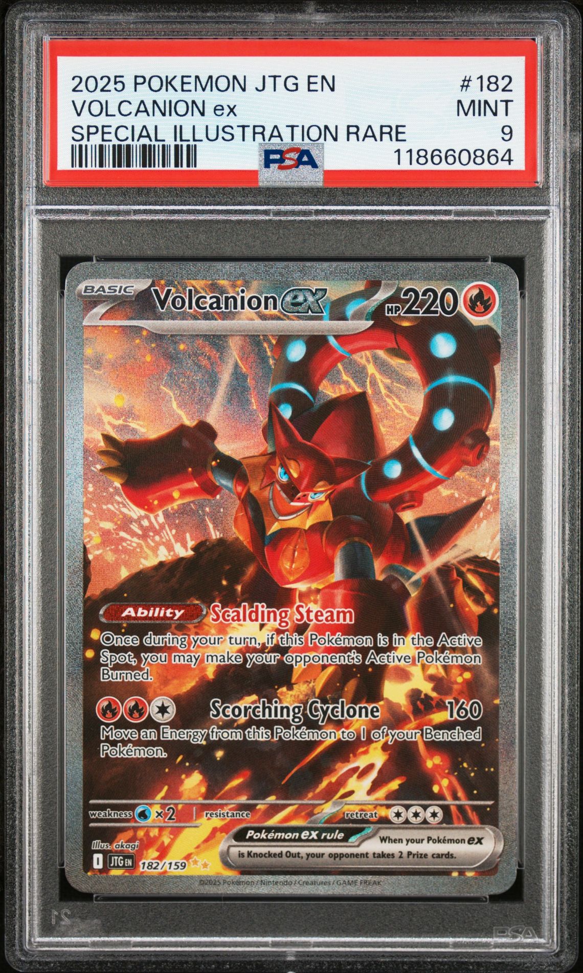 2025 Pokemon Jtg En-Journey Together Volcanion Ex #182 (Special Illustration Rare) Mint 9 front
