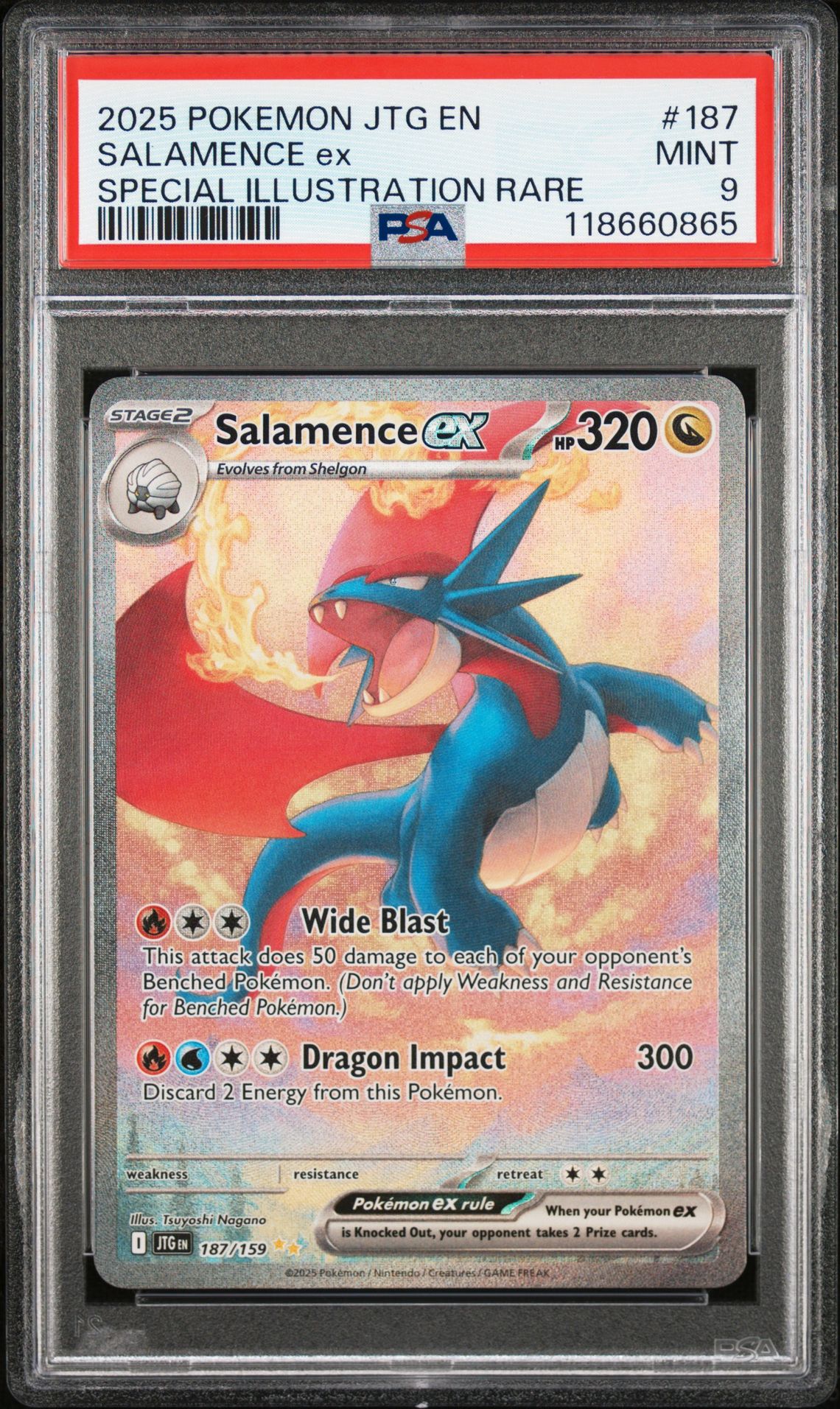 2025 Pokemon Jtg En-Journey Together Salamence Ex #187 (Special Illustration Rare) Mint 9 front