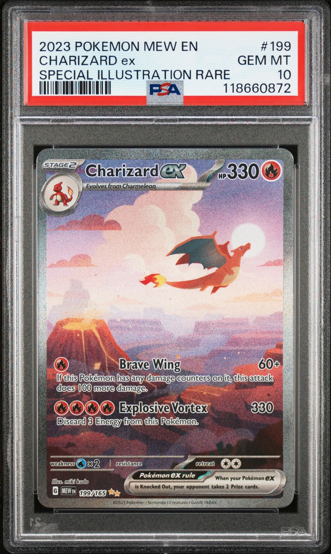 2023 Pokemon Mew En-151 Charizard Ex #199 (Special Illustration Rare) Gem Mt 10 front